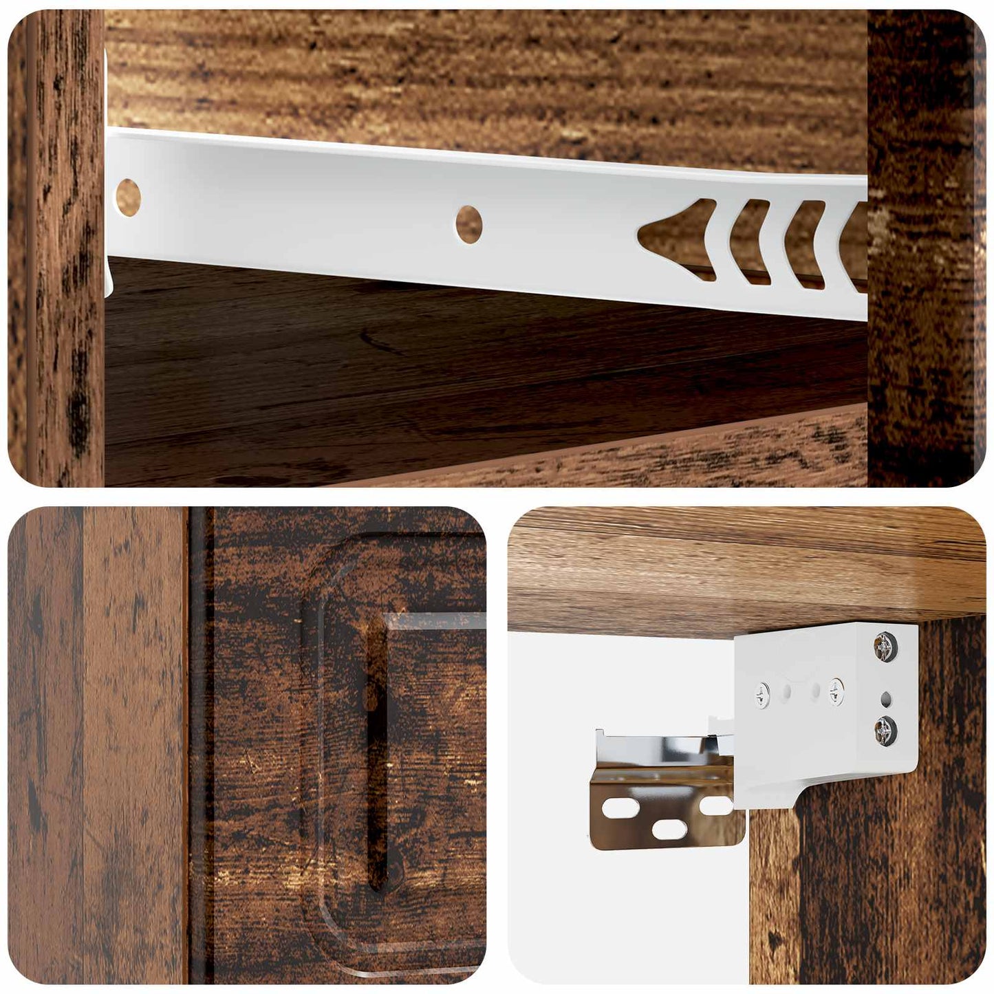 Wall-Mounted Bedside Cabinet Old Wood 34.5 x 33 x 20 cm