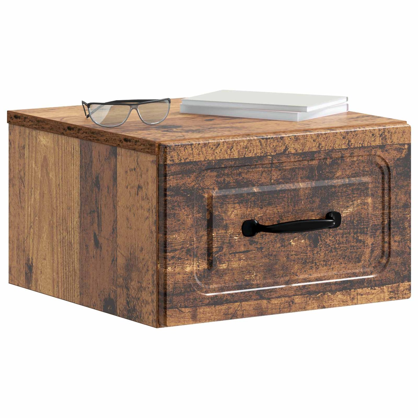Wall-Mounted Bedside Cabinet Old Wood 34.5 x 33 x 20 cm