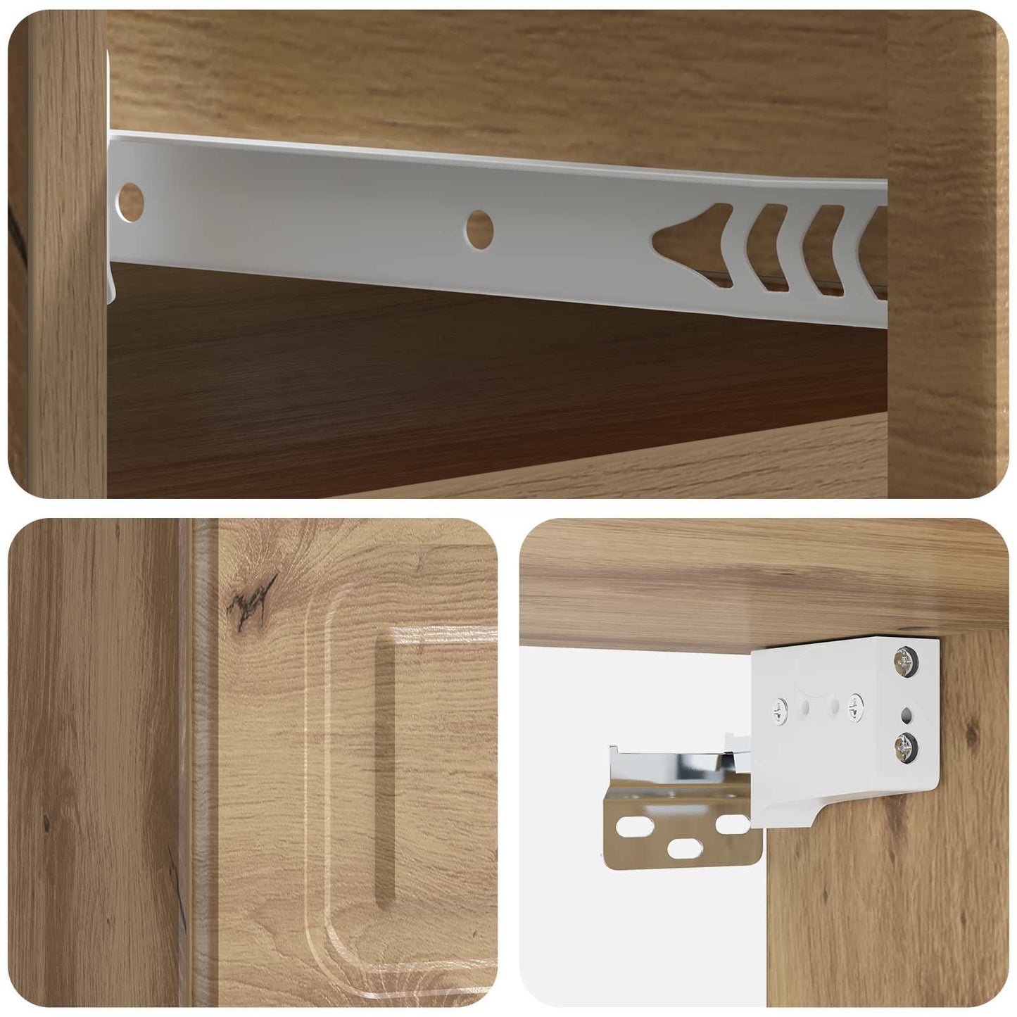Wall-Mounted Bedside Cabinet 2 pcs Artisan Oak Engineered Wood