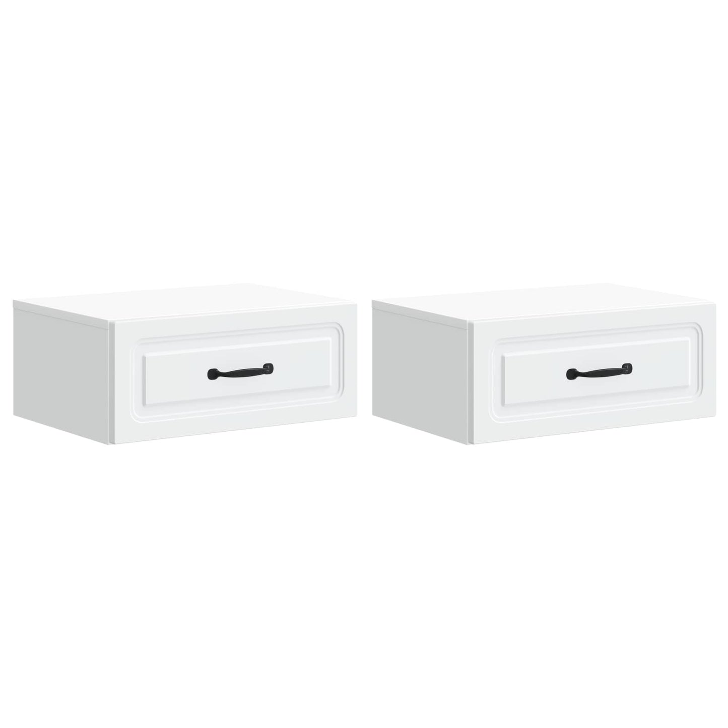 Wall-Mounted Bedside Cabinet 2 pcs White 49 x 34.5 x 20 cm