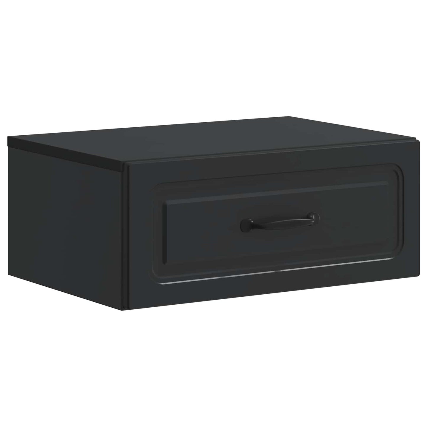 Wall-Mounted Bedside Cabinet Black 49 x 34.5 x 20 cm
