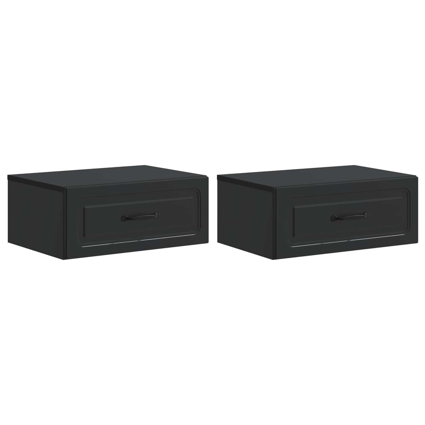 Wall-Mounted Bedside Cabinet 2 pcs Black 49 x 34.5 x 20 cm