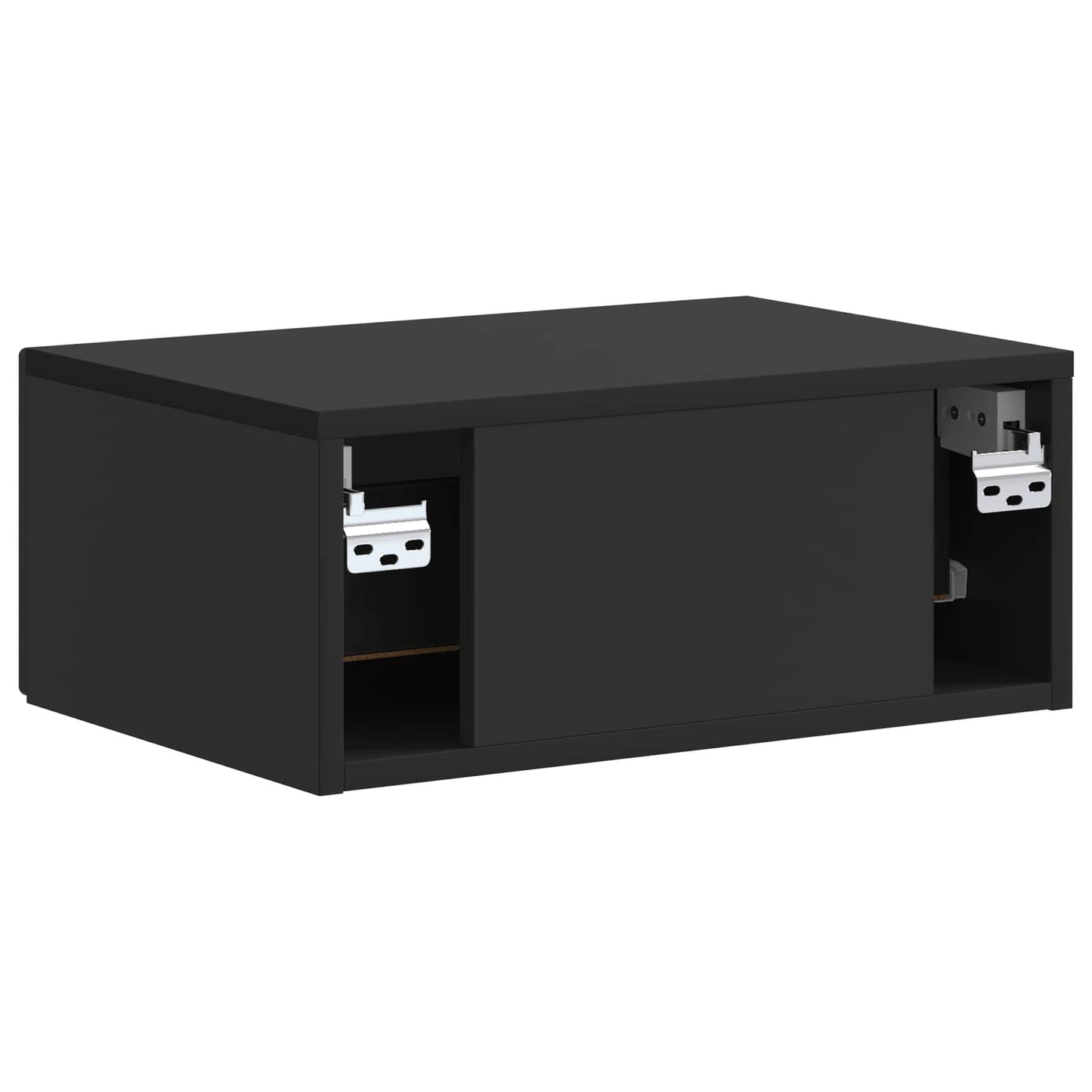 Wall-Mounted Bedside Cabinet 2 pcs Black 49 x 34.5 x 20 cm