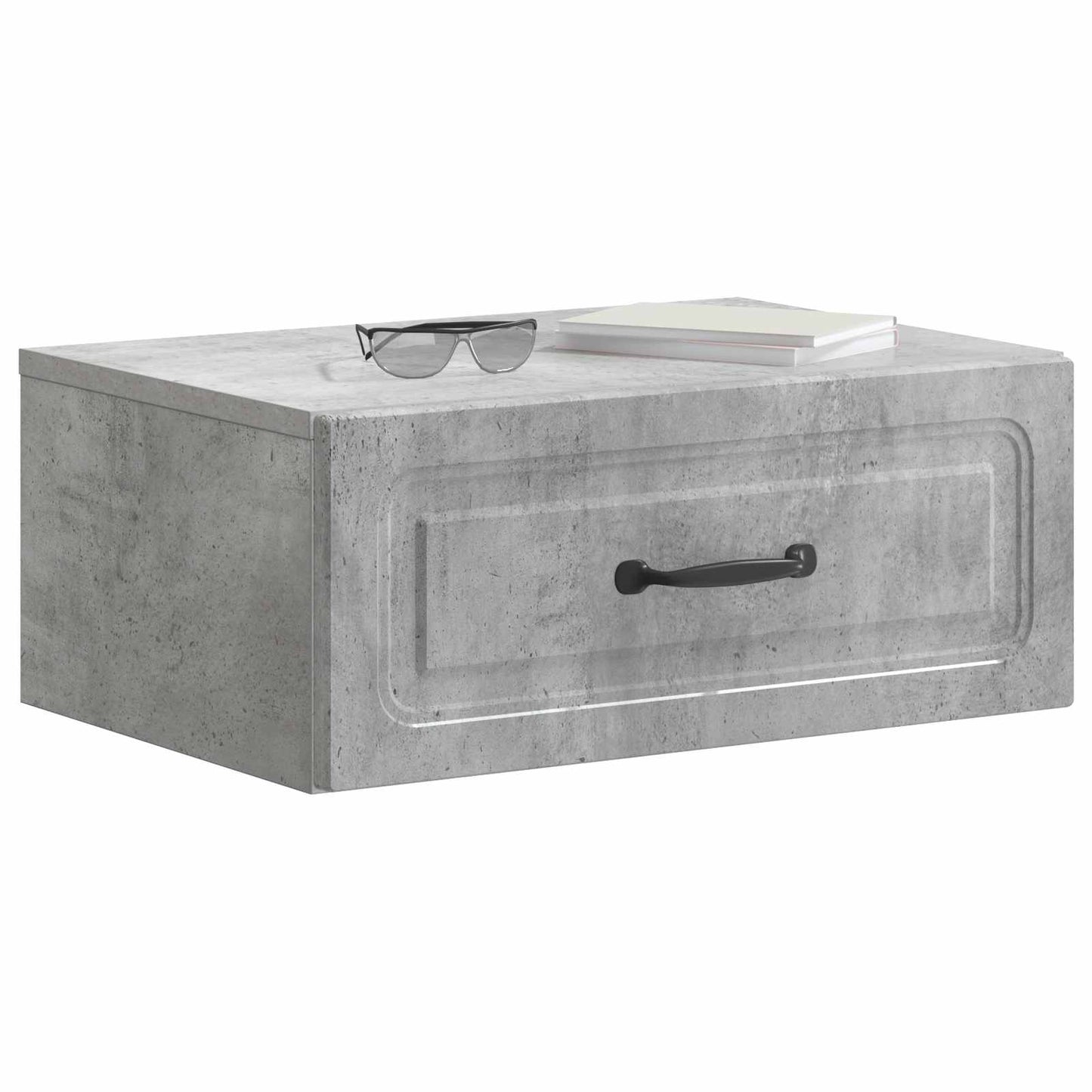 Wall-Mounted Bedside Cabinet Concrete Grey 49 x 34.5 x 20 cm