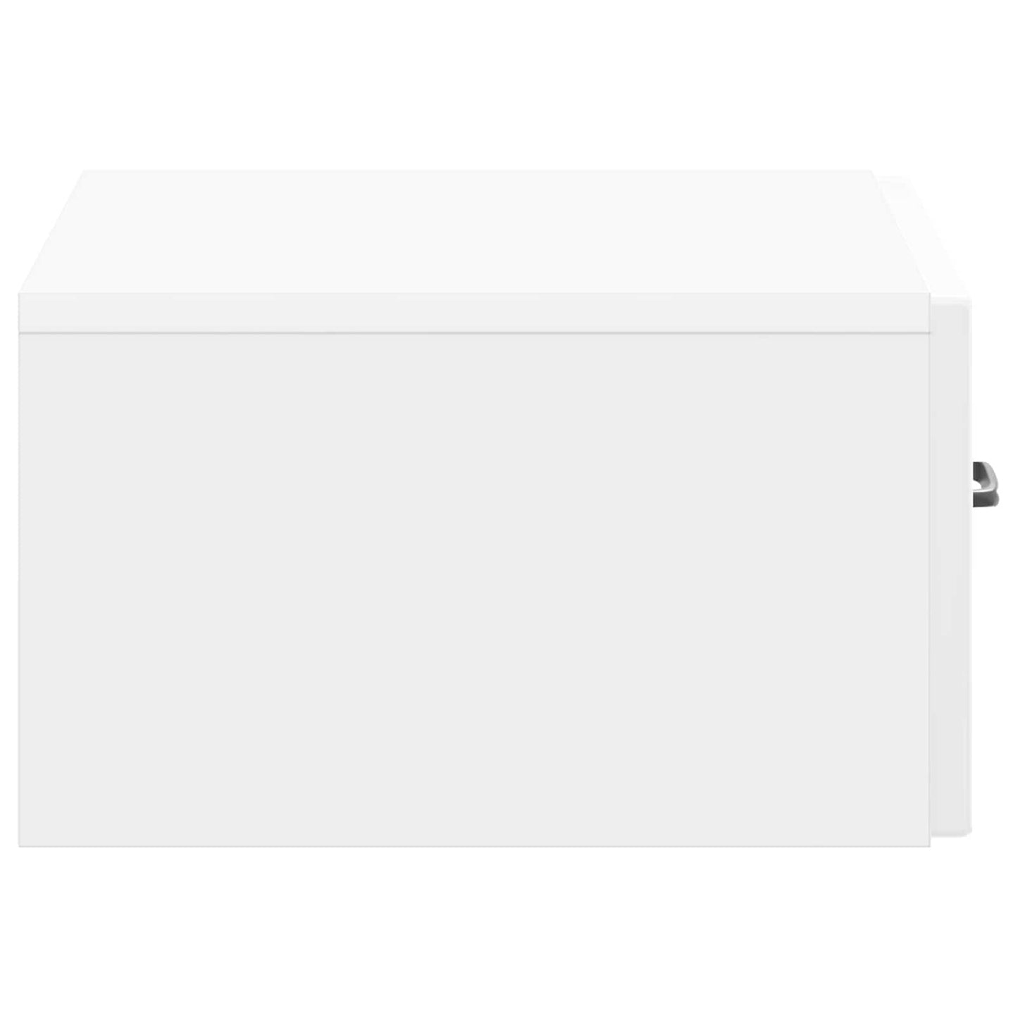 Wall-Mounted Bedside Cabinet High Gloss White 49 x 34.5 x 20 cm