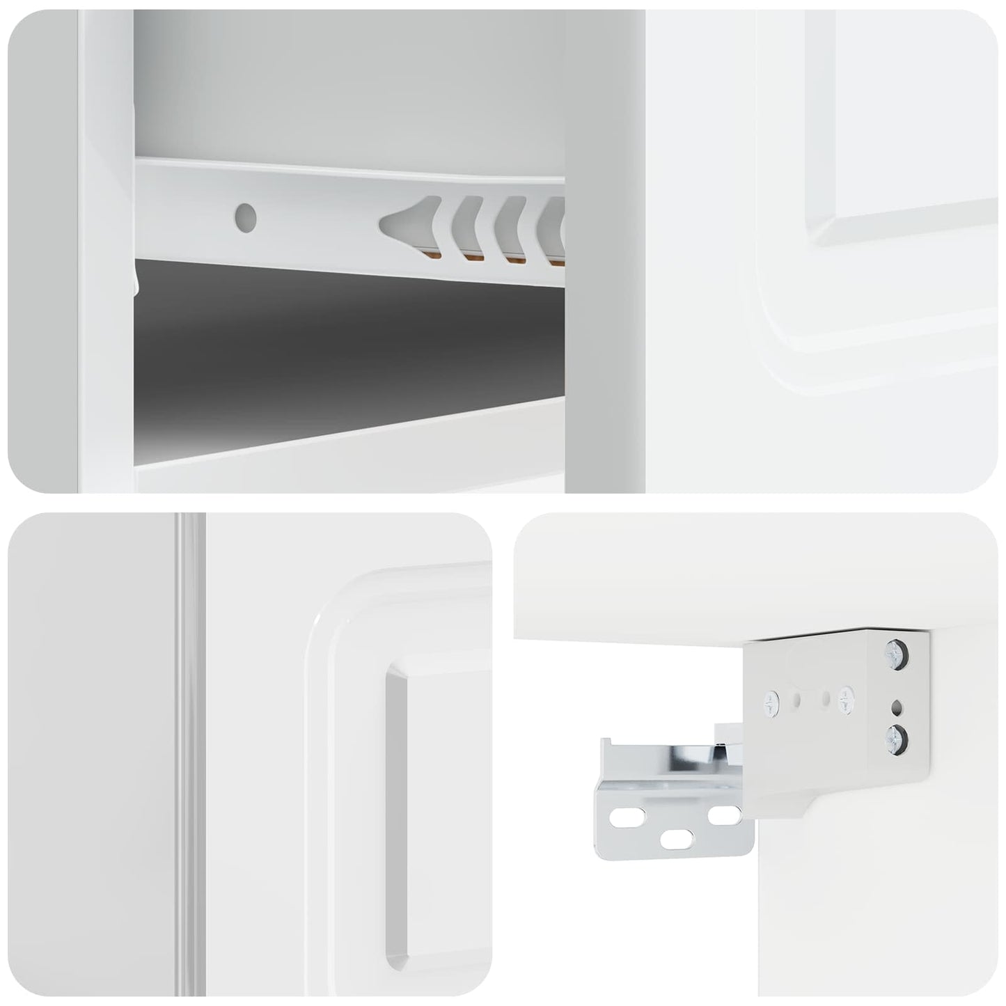 Wall-Mounted Bedside Cabinet with Drawer 2 pcs High Gloss White