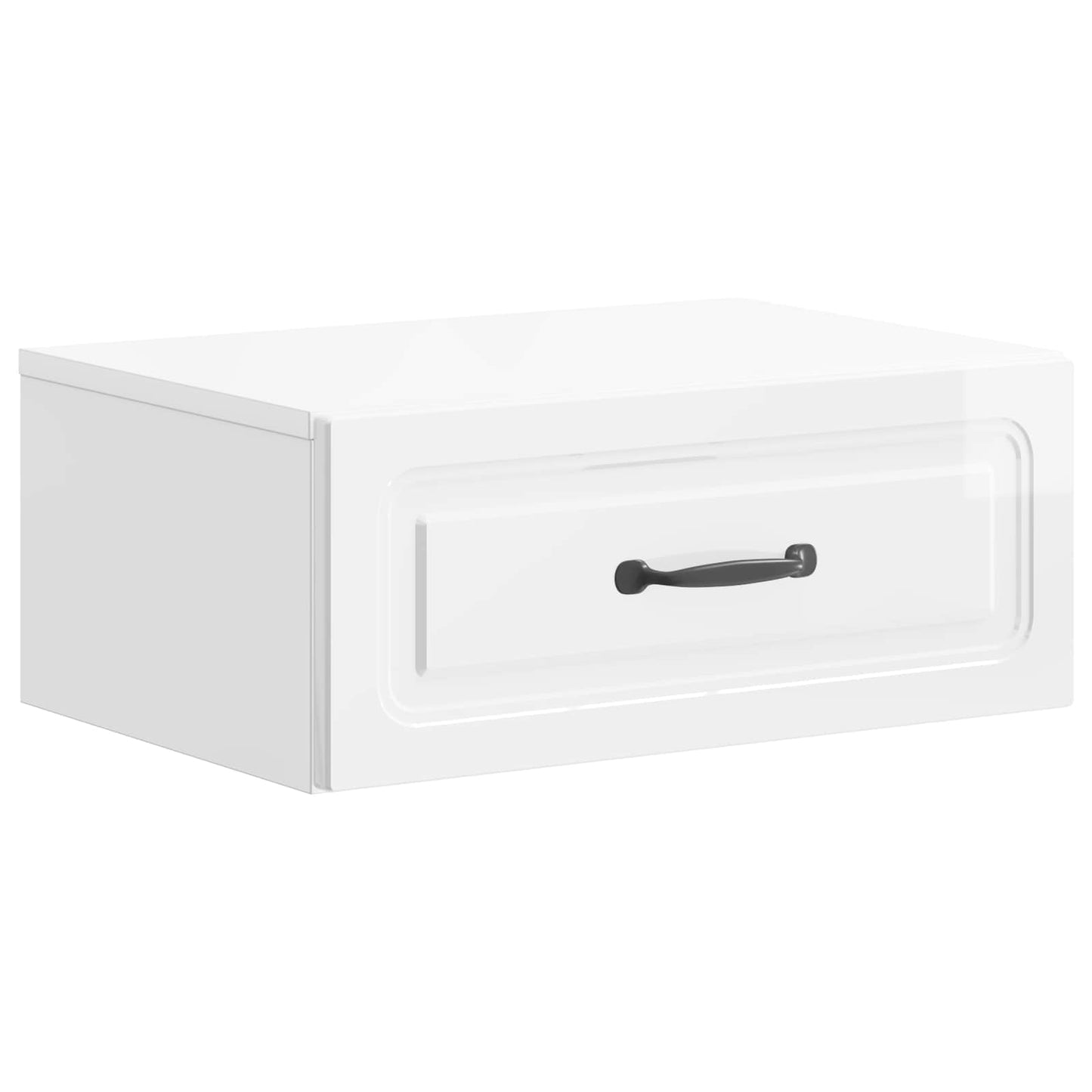 Wall-Mounted Bedside Cabinet with Drawer 2 pcs High Gloss White
