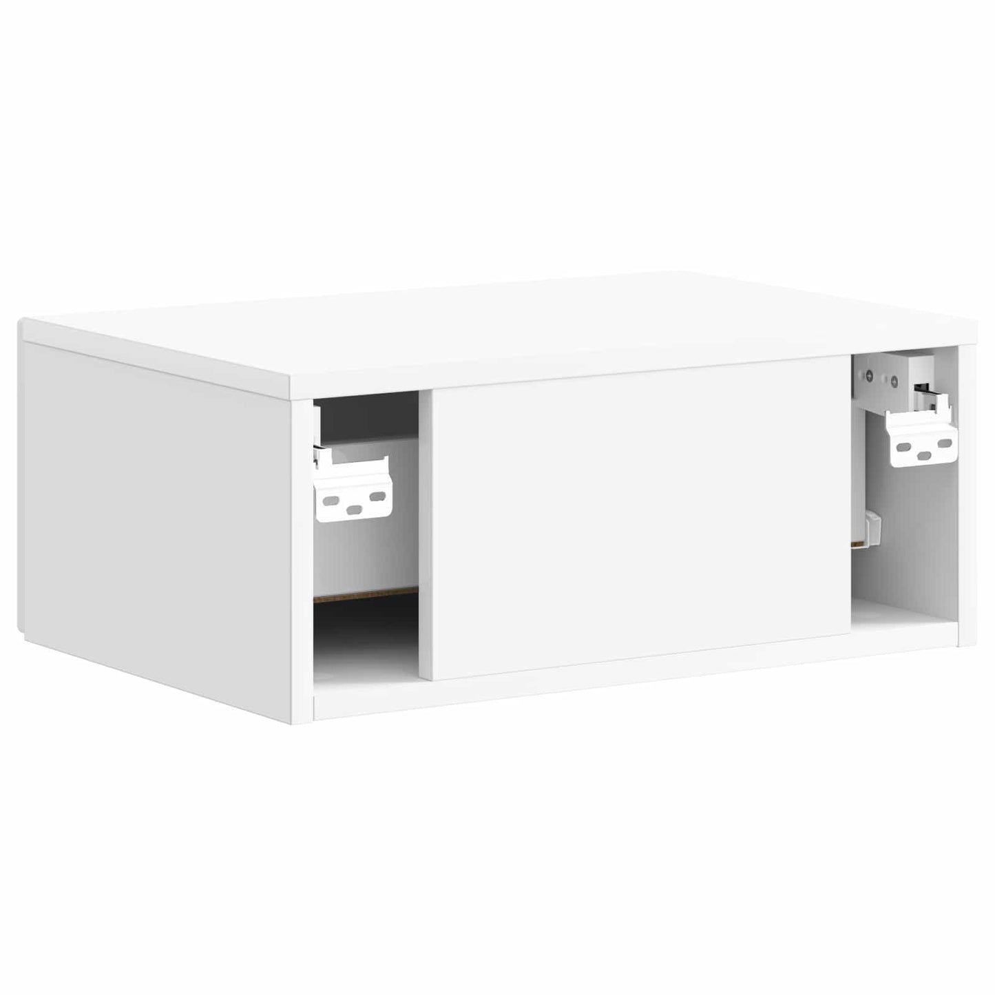 Wall-Mounted Bedside Cabinet with Drawer 2 pcs High Gloss White