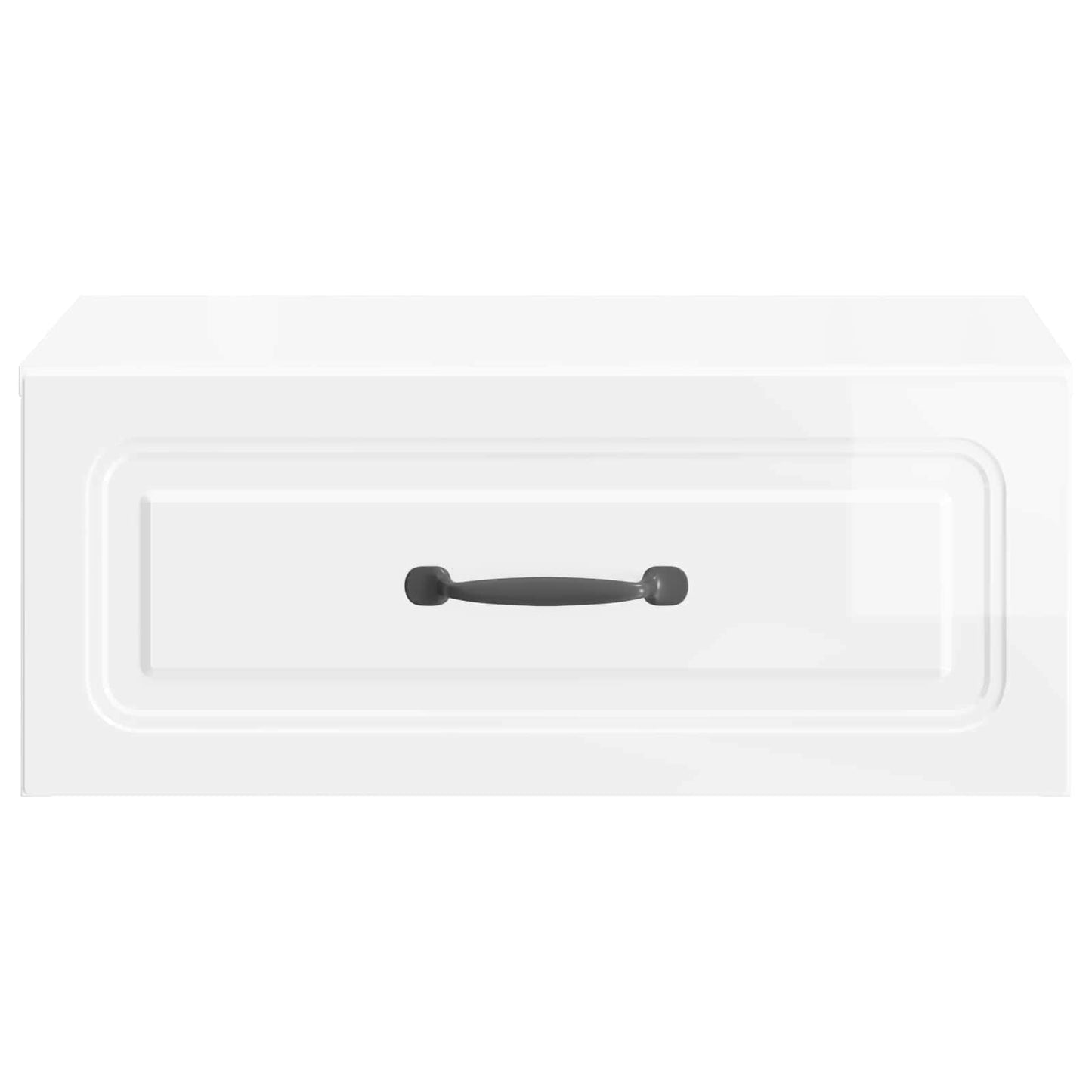 Wall-Mounted Bedside Cabinet with Drawer 2 pcs High Gloss White