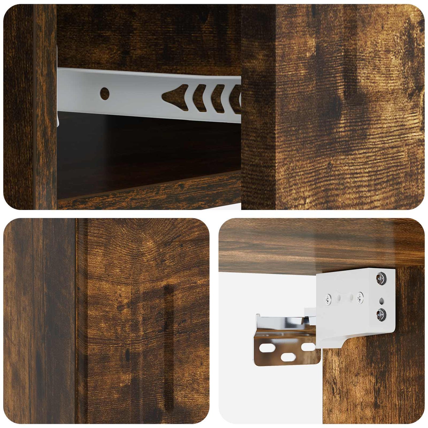 Wall-Mounted Bedside Cabinet Smoked Oak 49 x 34.5 x 20 cm