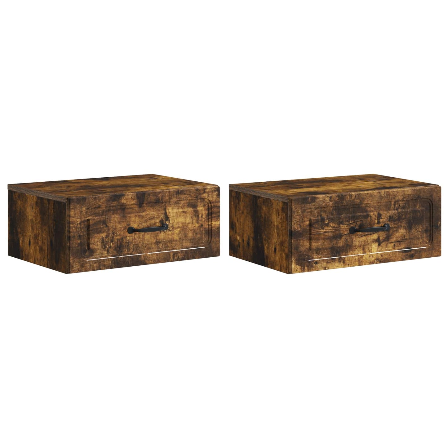 Wall-Mounted Bedside Cabinet 2 pcs Smoked Oak 49 x 34.5 x 20 cm