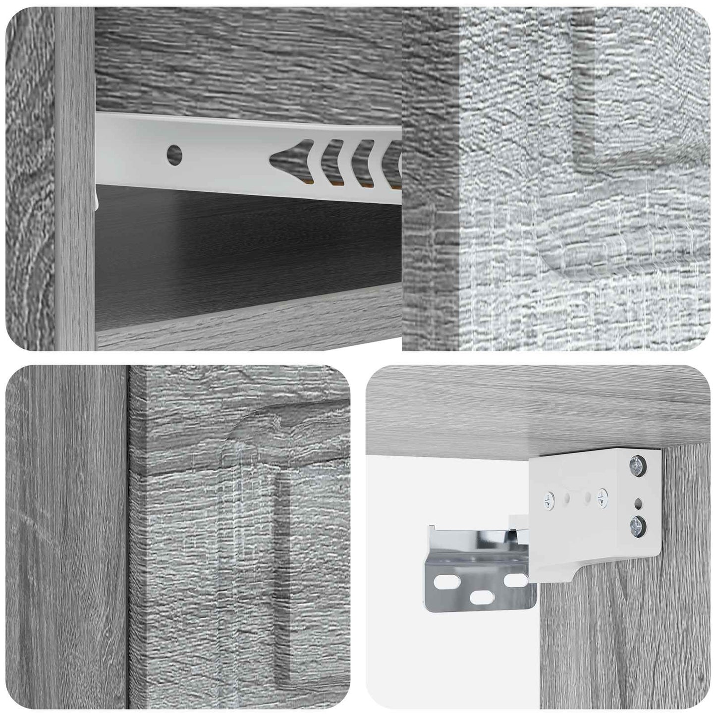 Wall-Mounted Bedside Cabinet 2 pcs Grey Sonoma Engineered Wood