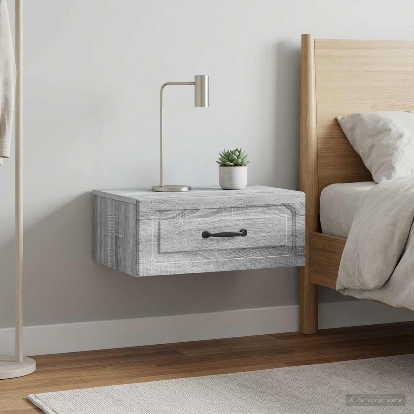 Wall-Mounted Bedside Cabinet 2 pcs Grey Sonoma Engineered Wood