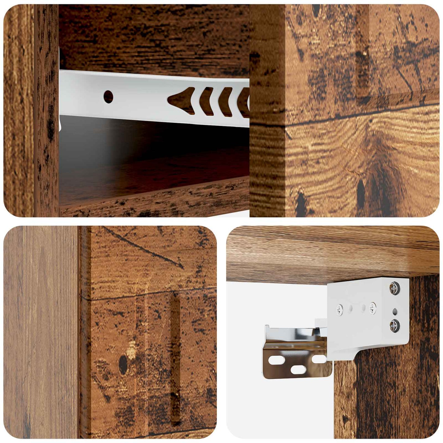 Wall-Mounted Bedside Cabinet Old Wood 49 x 34.5 x 20 cm
