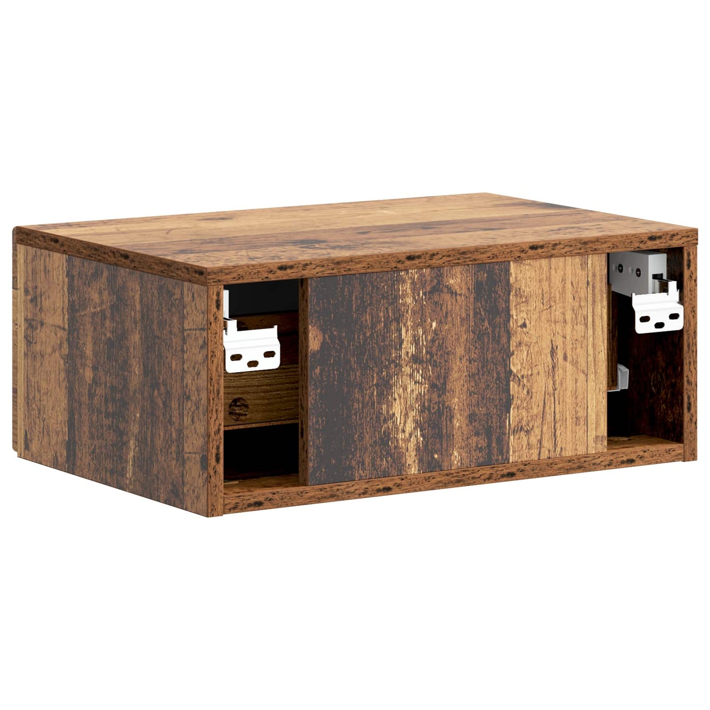 Wall-Mounted Bedside Cabinet Old Wood 49 x 34.5 x 20 cm