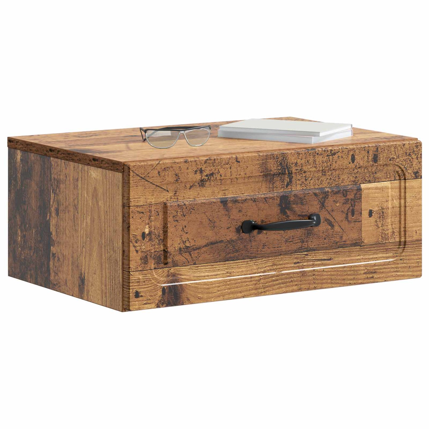 Wall-Mounted Bedside Cabinet Old Wood 49 x 34.5 x 20 cm