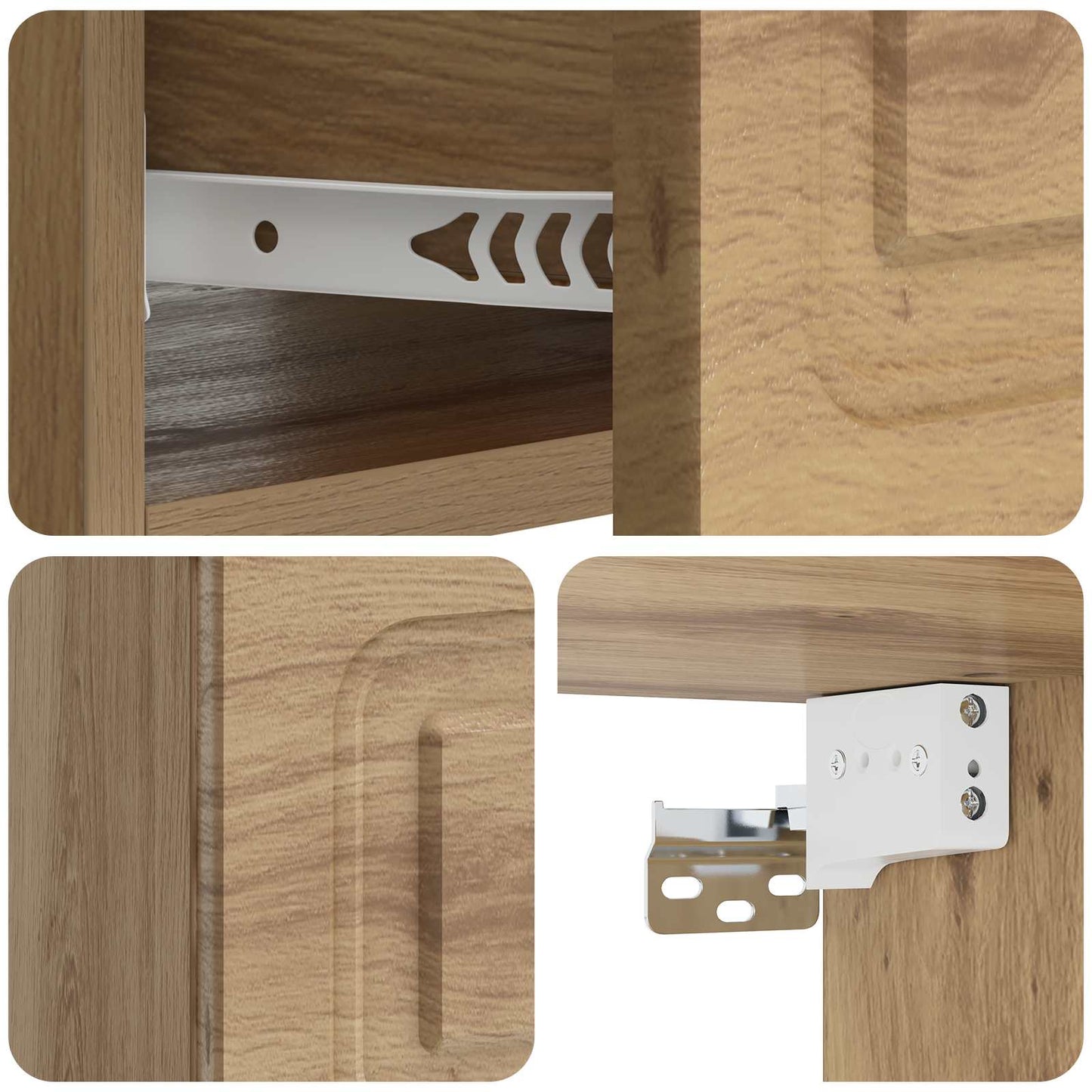 Wall-Mounted Bedside Cabinet 2 pcs Artisan Oak Engineered Wood