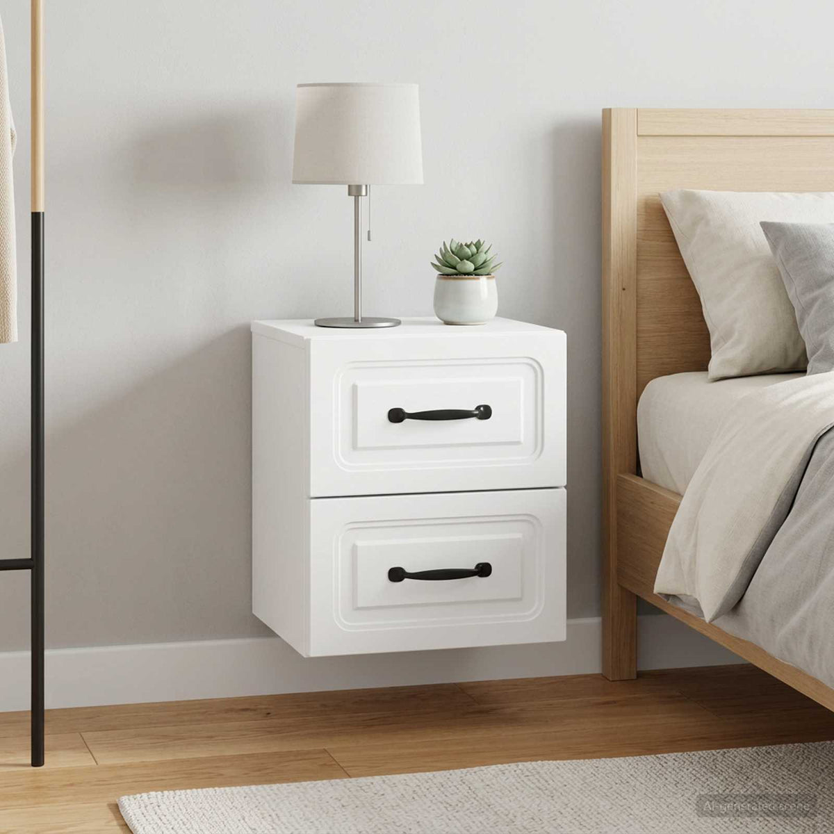 Wall-Mounted Bedside Cabinet 2 pcs White 34.5 x 33 x 40 cm