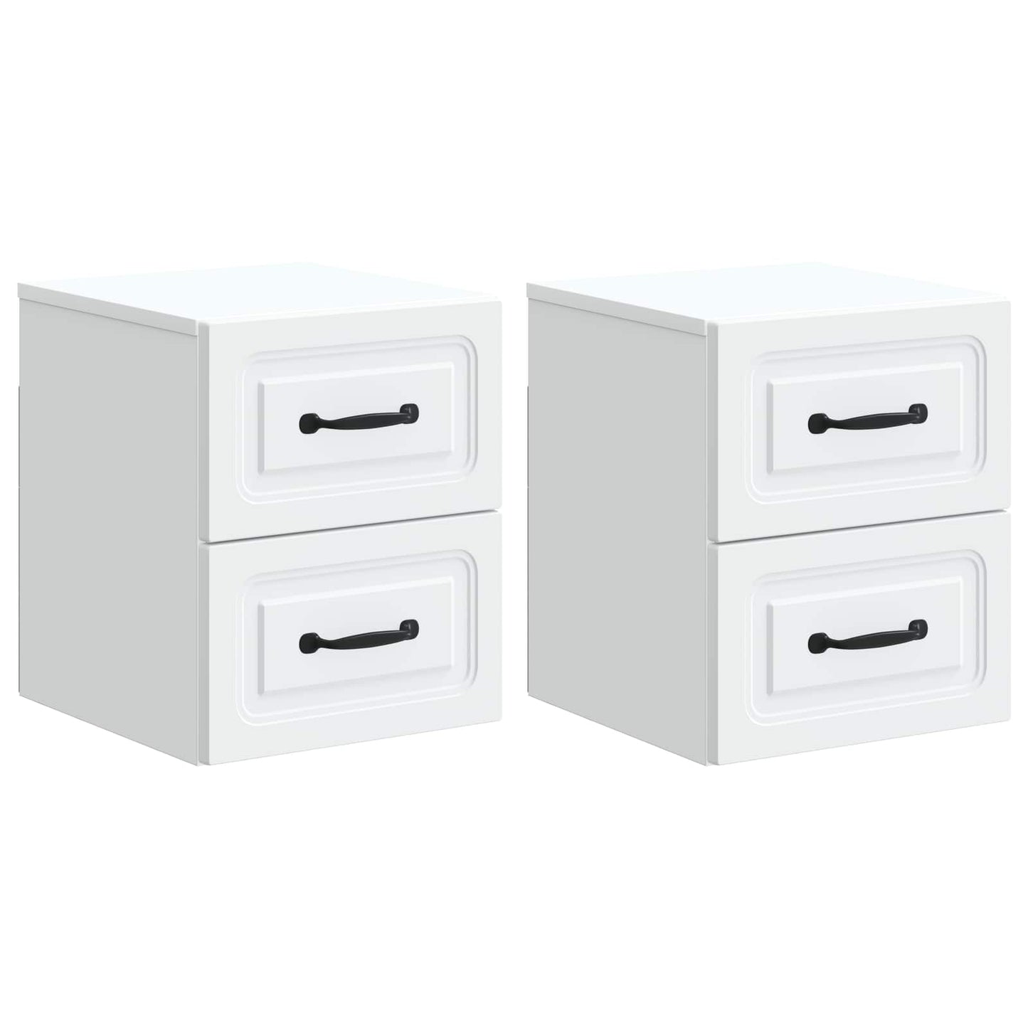 Wall-Mounted Bedside Cabinet 2 pcs White 34.5 x 33 x 40 cm