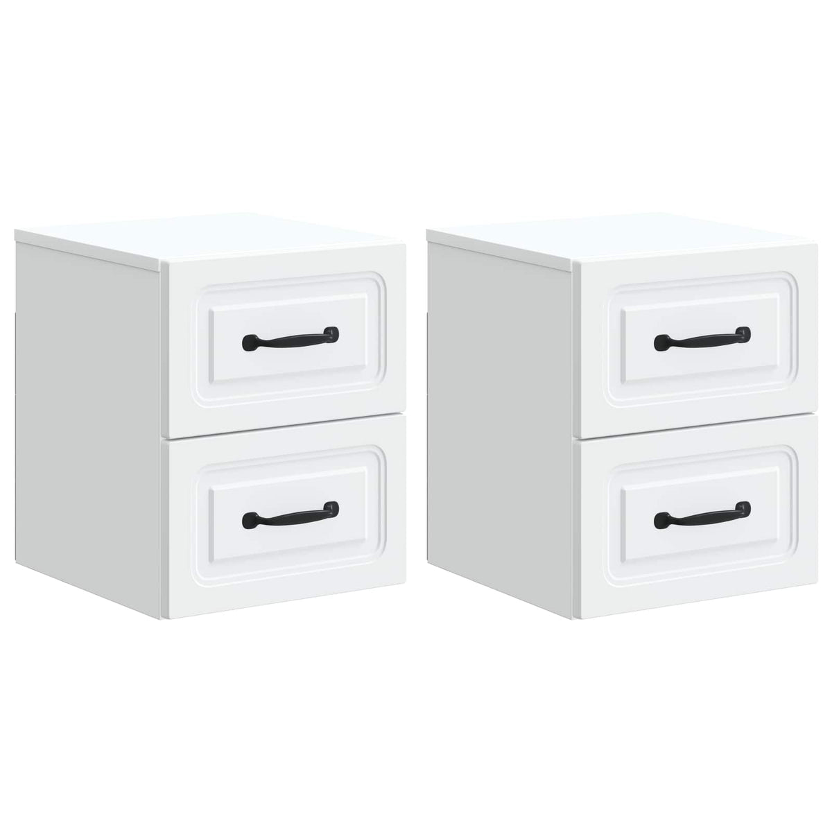 Wall-Mounted Bedside Cabinet 2 pcs White 34.5 x 33 x 40 cm