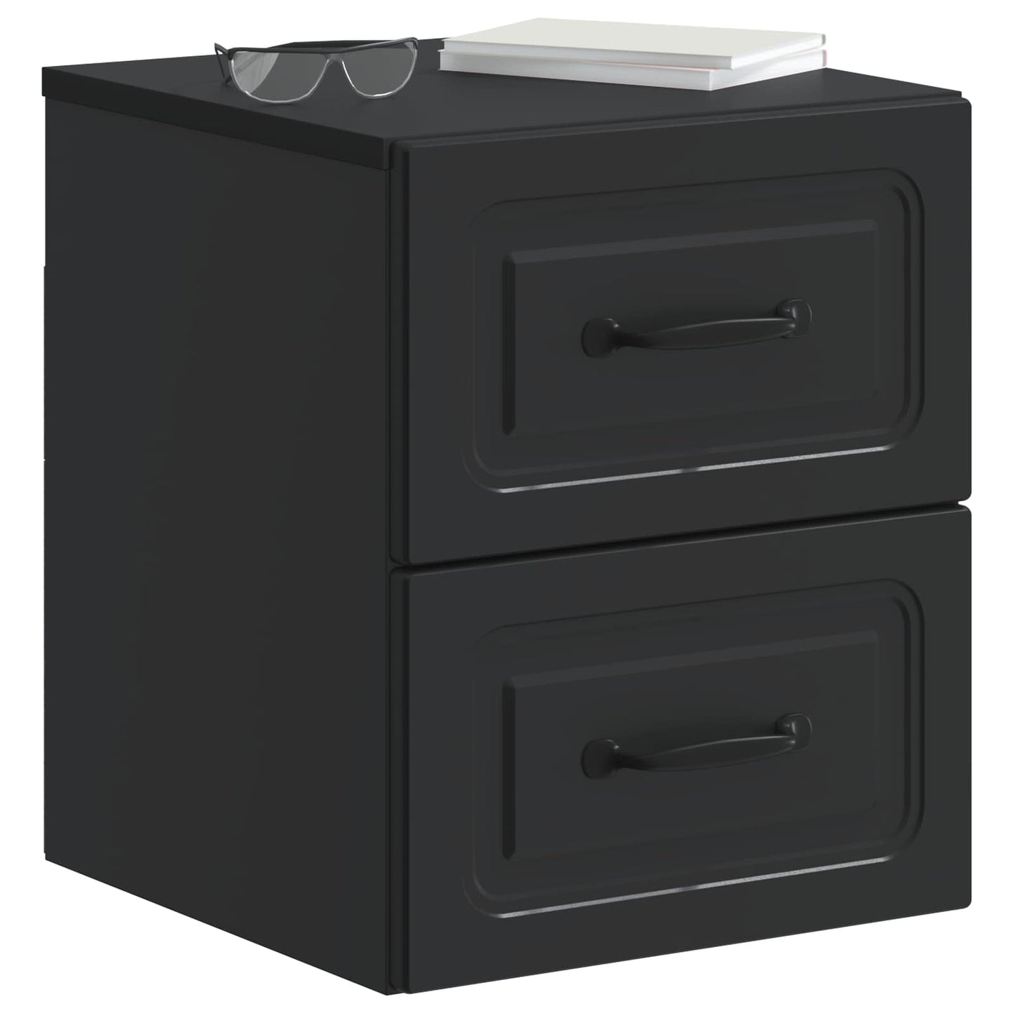 Wall-Mounted Bedside Cabinet Black 34.5 x 33 x 40 cm