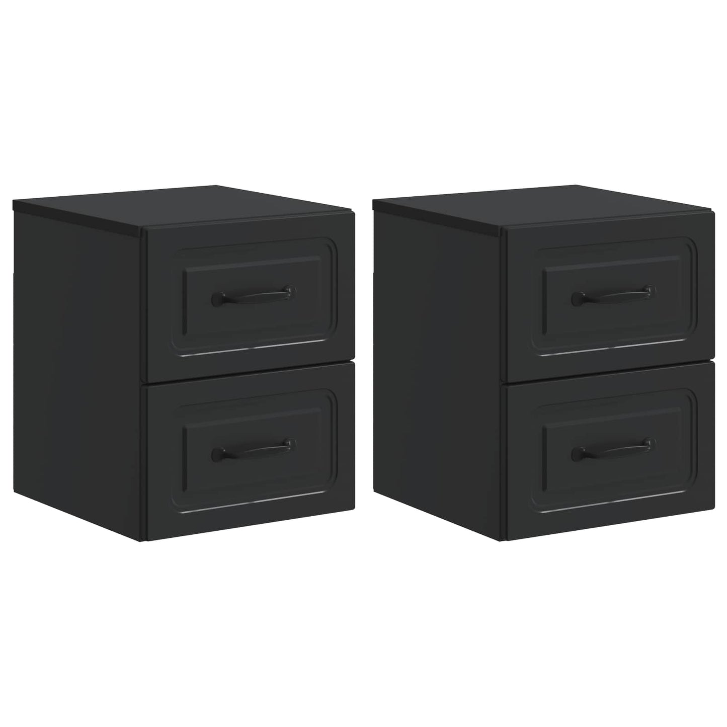 Wall-Mounted Bedside Cabinet 2 pcs Black 34.5 x 33 x 40 cm