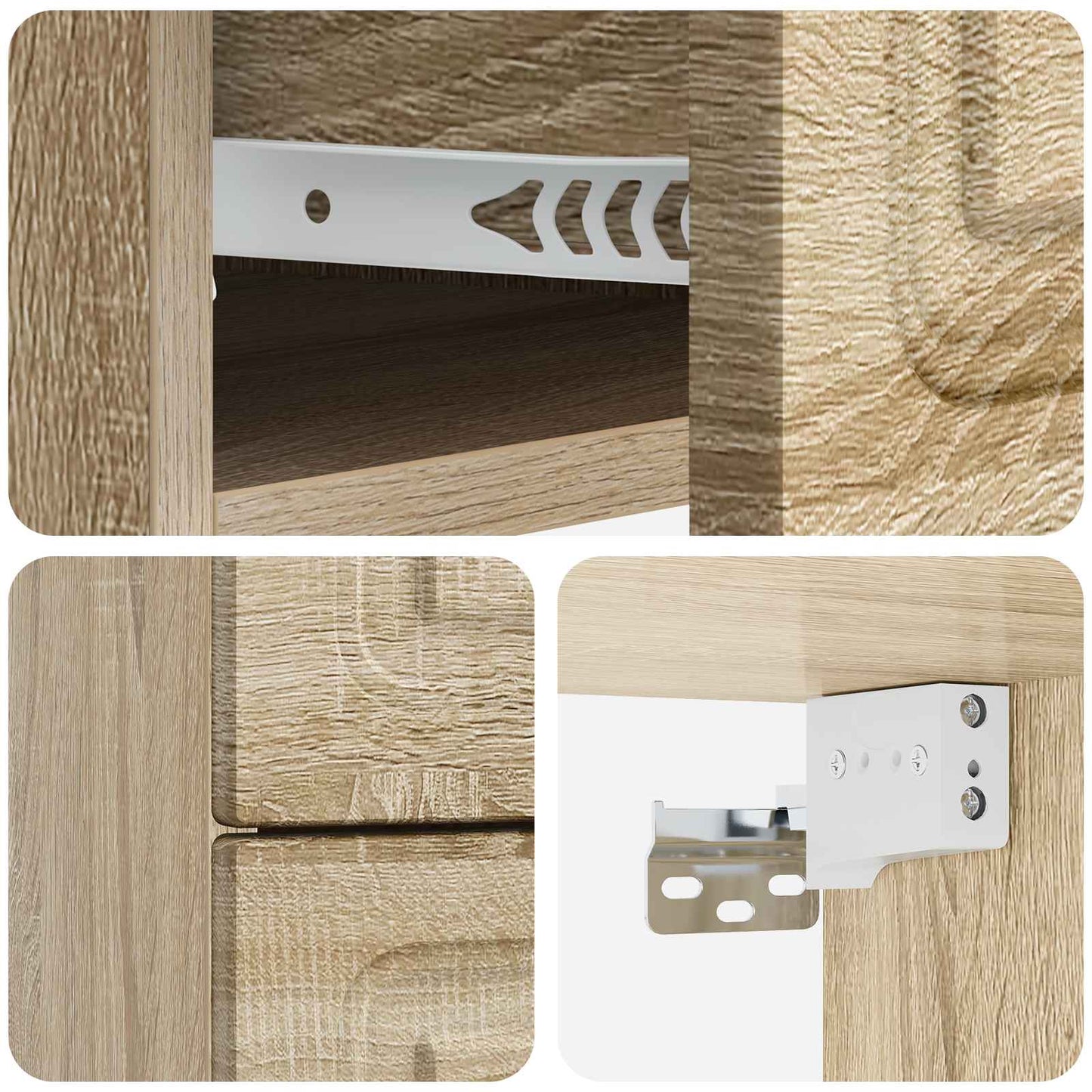 Wall-Mounted Bedside Cabinet Sonoma Oak 34.5 x 33 x 40 cm