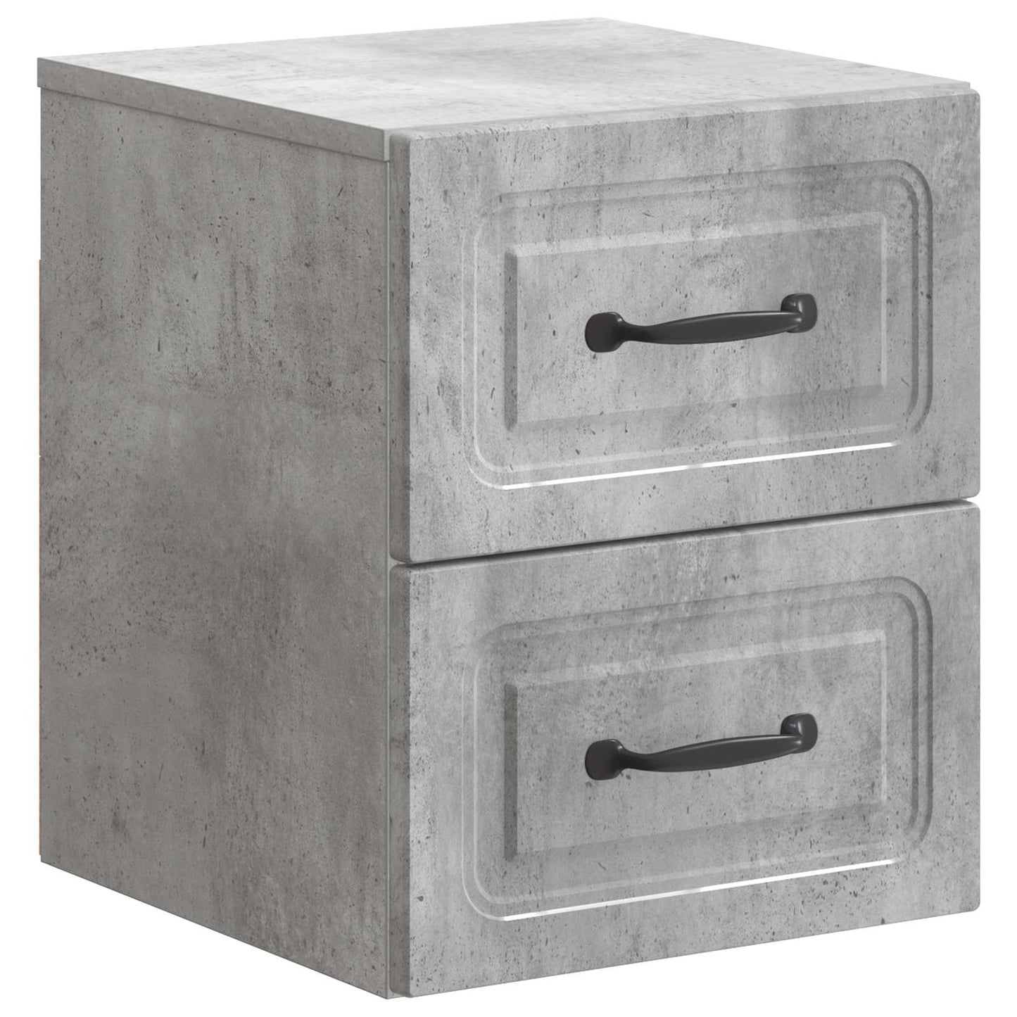 Wall-Mounted Bedside Cabinet with Drawer 2 pcs Concrete Grey