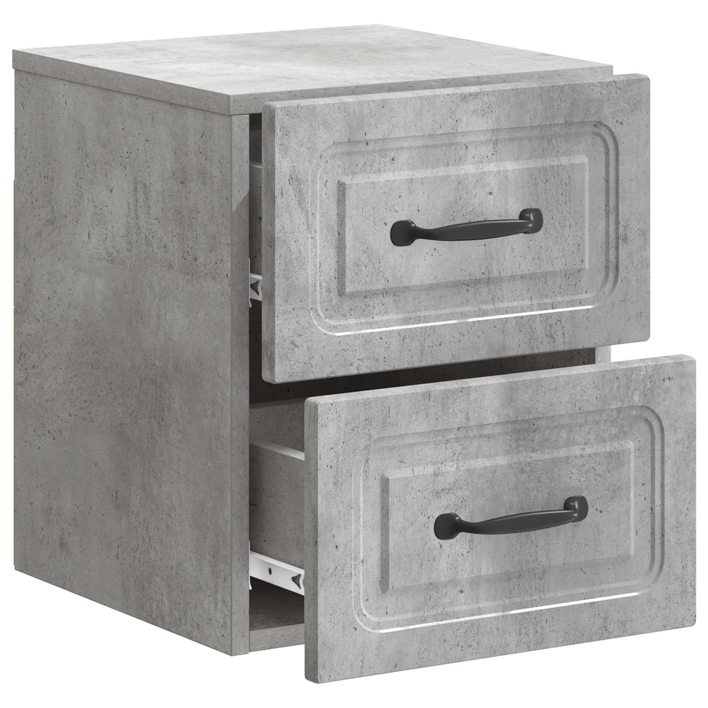 Wall-Mounted Bedside Cabinet with Drawer 2 pcs Concrete Grey