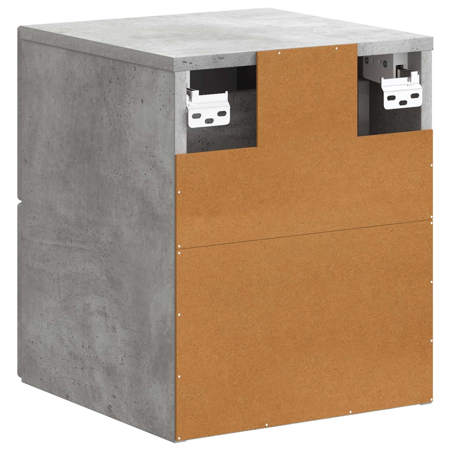 Wall-Mounted Bedside Cabinet with Drawer 2 pcs Concrete Grey