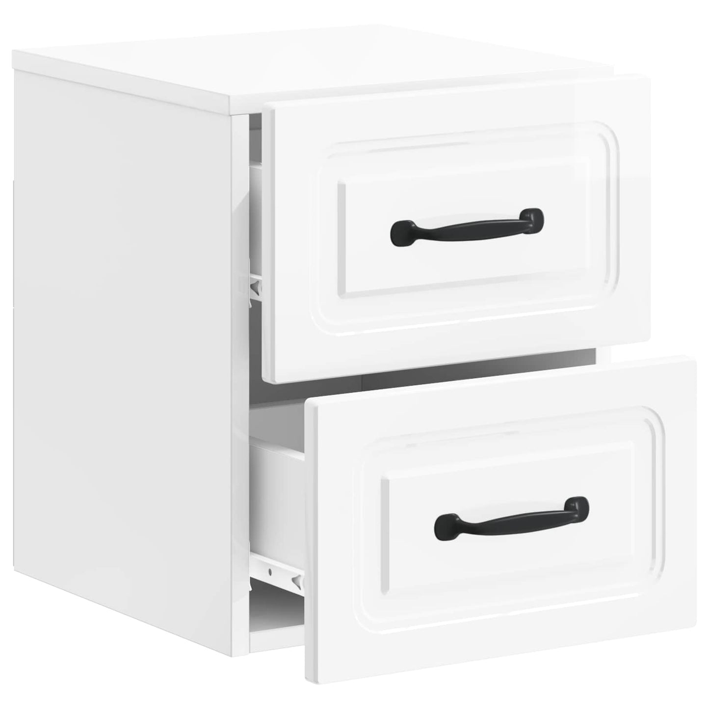 Wall-Mounted Bedside Cabinet High Gloss White 34.5 x 33 x 40 cm