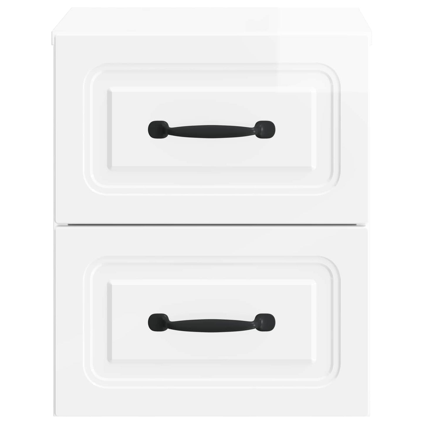 Wall-Mounted Bedside Cabinet with Drawer 2 pcs High Gloss White
