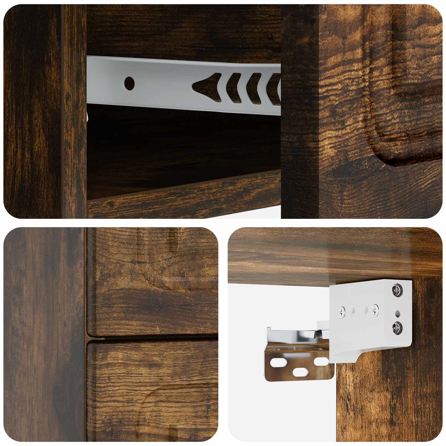 Wall-Mounted Bedside Cabinet Smoked Oak 34.5 x 33 x 40 cm