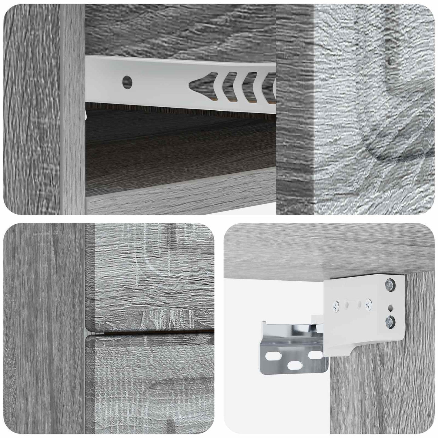 Wall-Mounted Bedside Cabinet 2 pcs Grey Sonoma Engineered Wood
