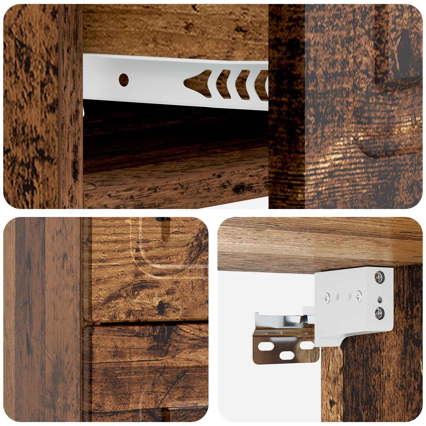 Wall-Mounted Bedside Cabinet Old Wood 34.5 x 33 x 40 cm