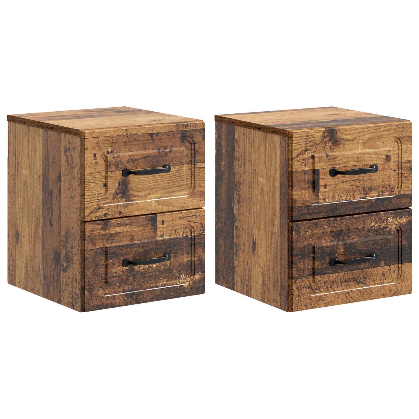 Wall-Mounted Bedside Cabinet 2 pcs Old Wood 34.5 x 33 x 40 cm