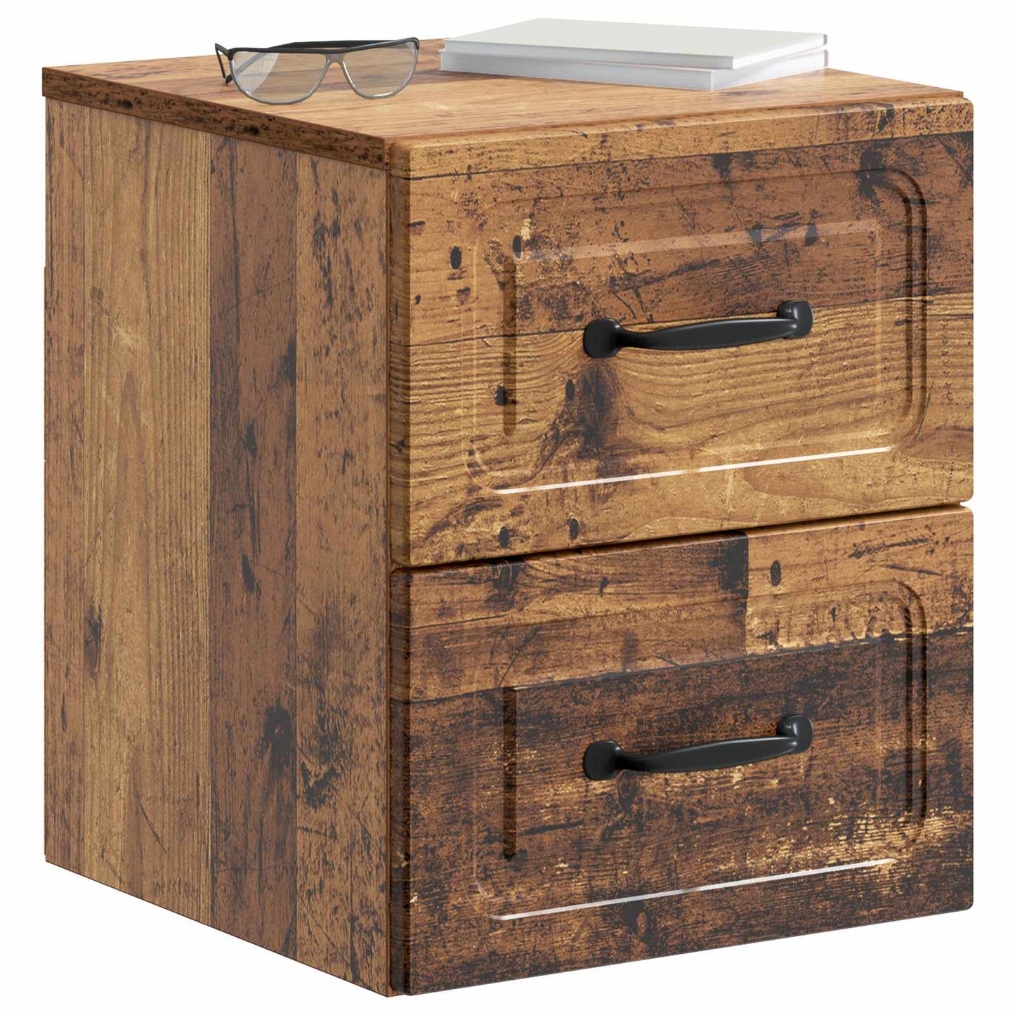 Wall-Mounted Bedside Cabinet 2 pcs Old Wood 34.5 x 33 x 40 cm