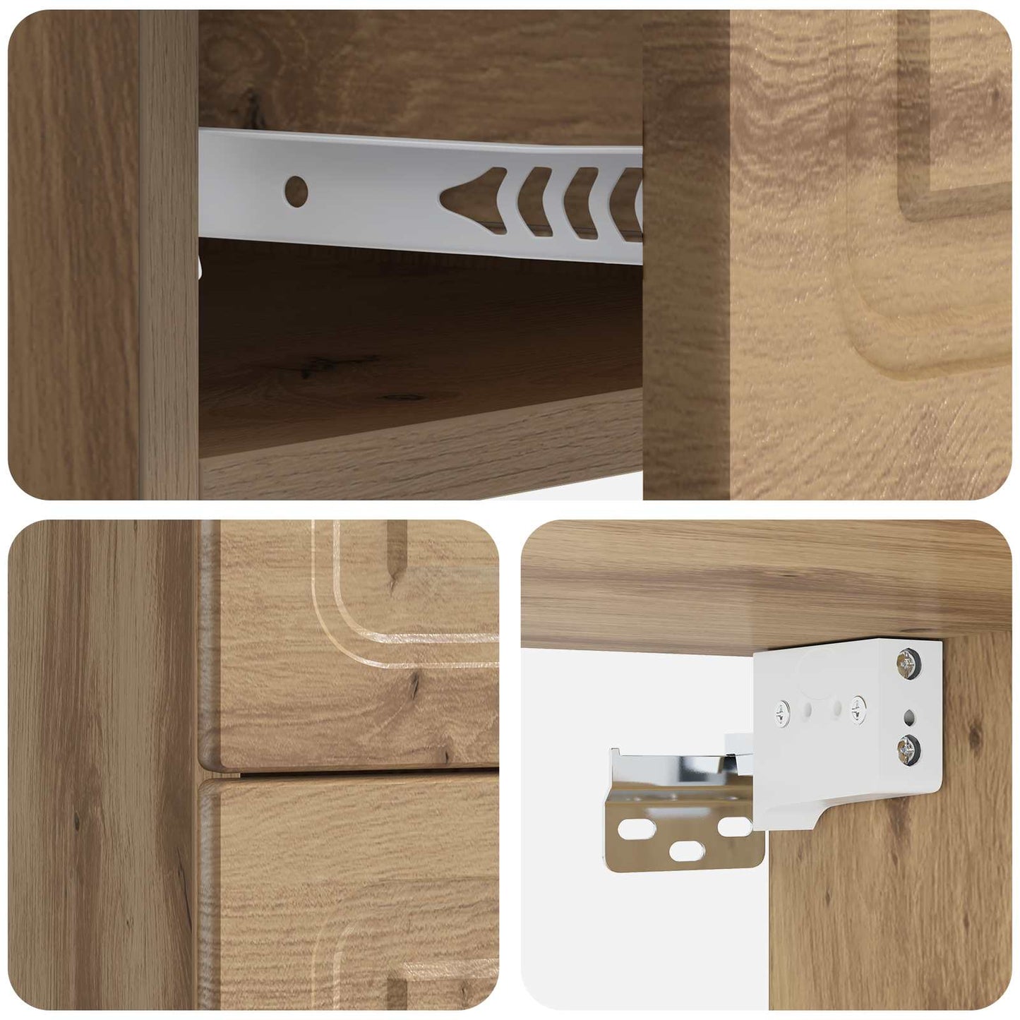 Wall-Mounted Bedside Cabinet 2 pcs Artisan Oak Engineered Wood