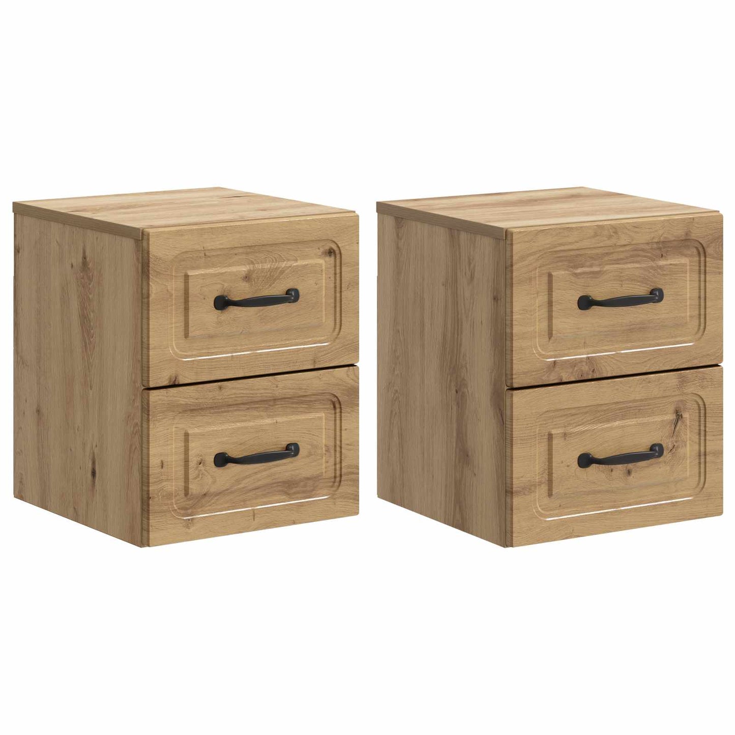 Wall-Mounted Bedside Cabinet 2 pcs Artisan Oak Engineered Wood