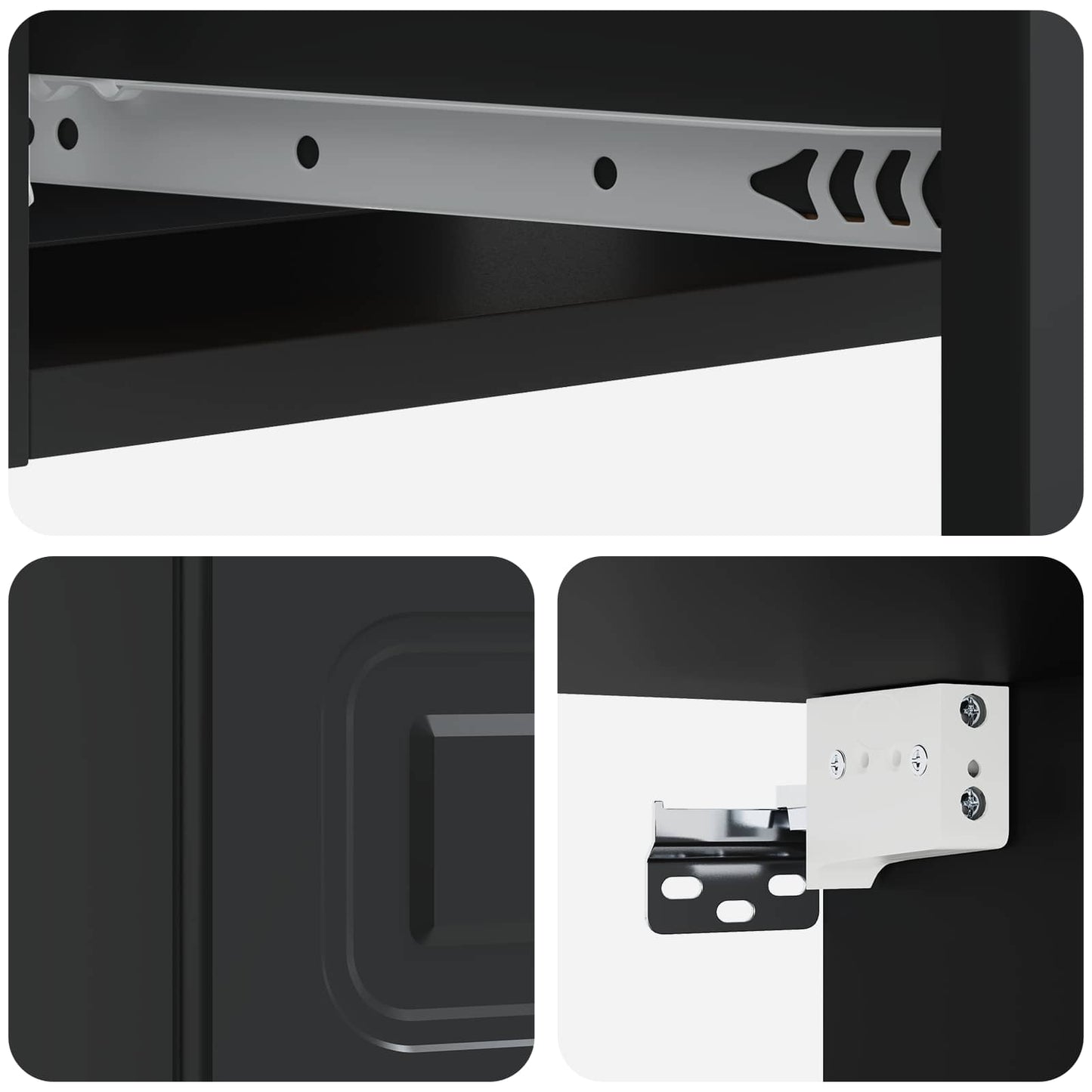 Wall-Mounted Side Table Black 59 x 34.5 x 17 cm Engineered Wood