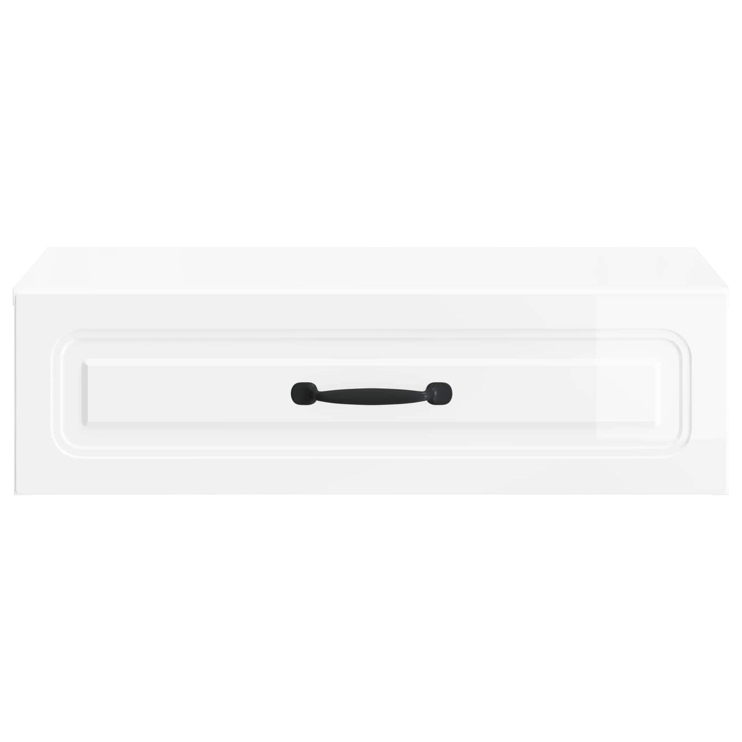 Wall-Mounted Side Table High Gloss White 59 x 34.5 x 17 cm