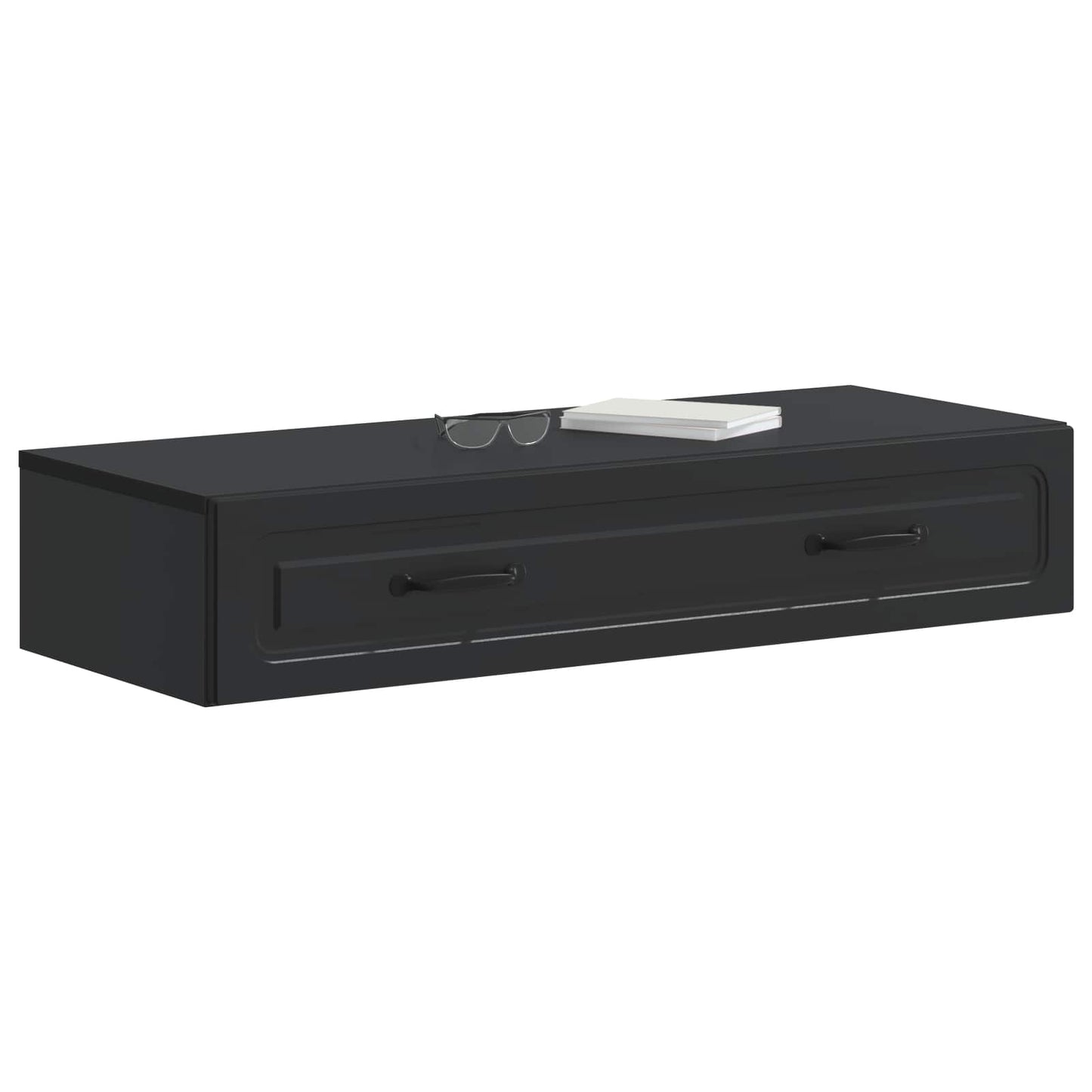 Wall-Mounted Side Table Wall-mounted Black 87.5 x 34.5 x 17 cm