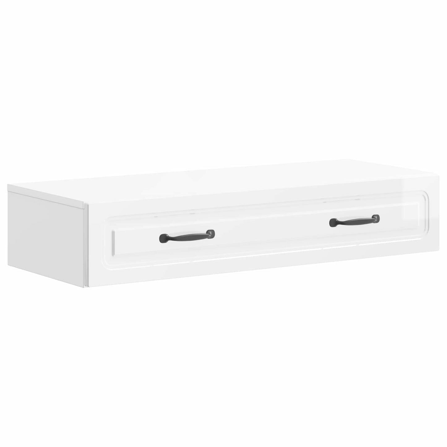 Wall-Mounted Side Table High Gloss White 87.5 x 34.5 x 17 cm