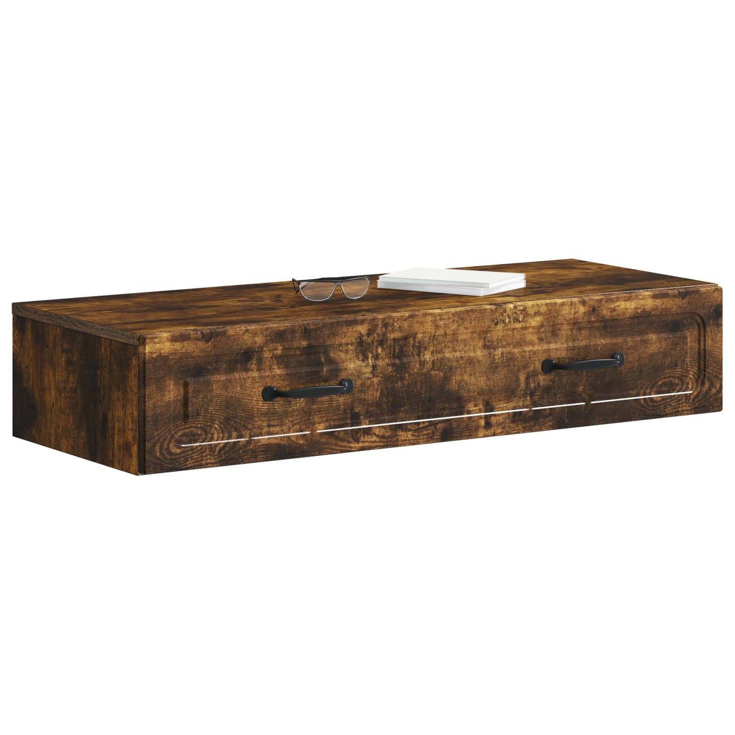 Wall-Mounted Side Table Smoked Oak 87.5 x 34.5 x 17 cm