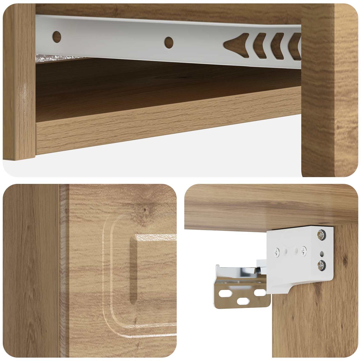 Wall-Mounted Side Table Artisan Oak 87.5 x 34.5 x 17 cm