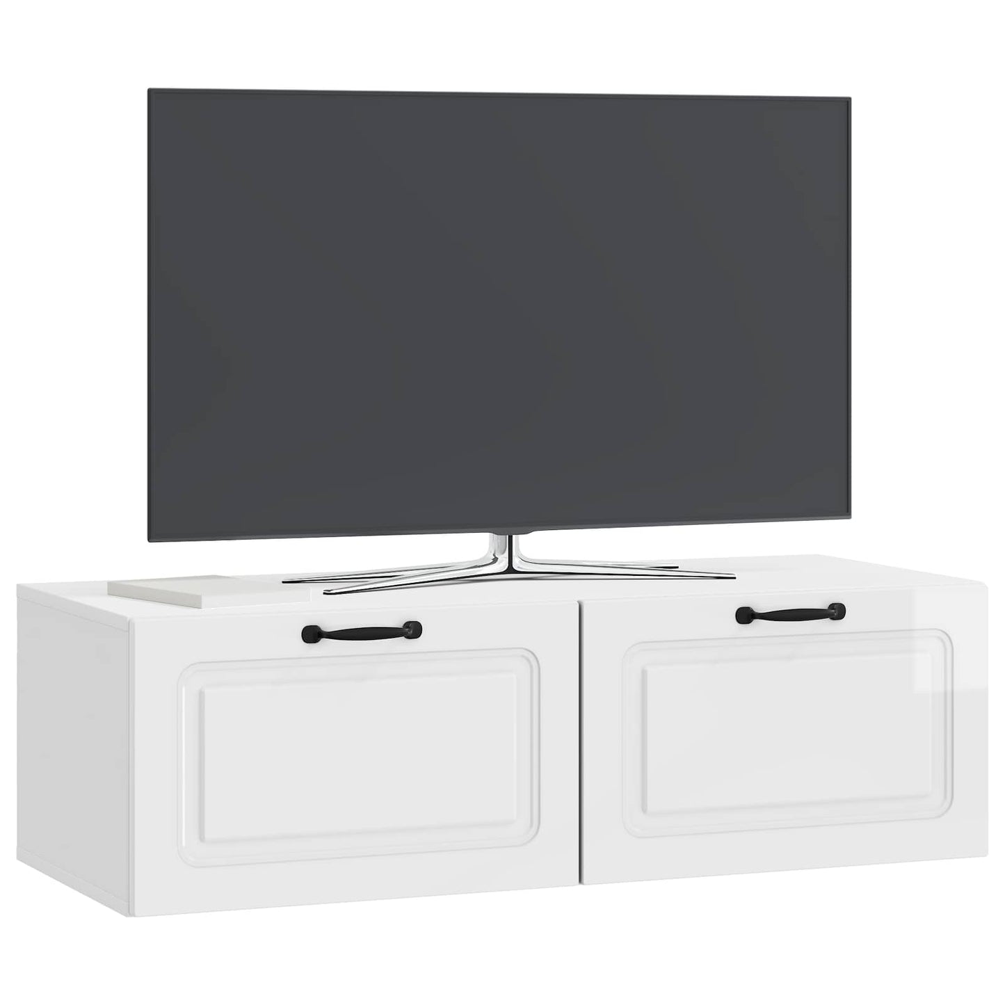 Wall-Mounted TV Cabinet High Gloss White 98 x 41 x 30 cm