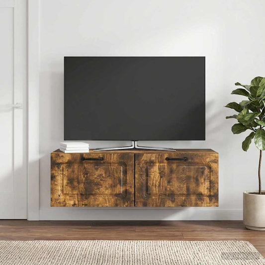 Wall-Mounted TV Cabinet Wall-mounted Smoked Oak 98 x 31 x 30 cm