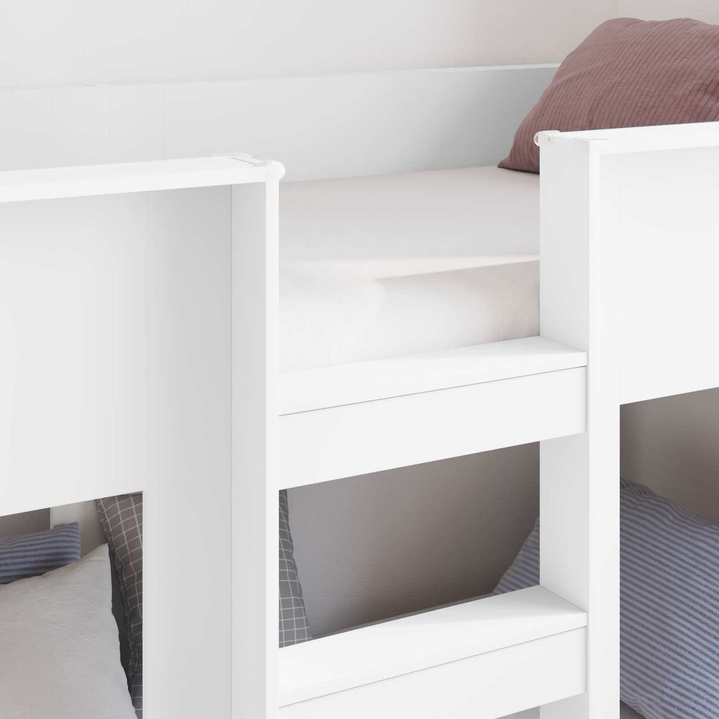 Bunk Bed for Kids White 75 x 190 cm Engineered Wood