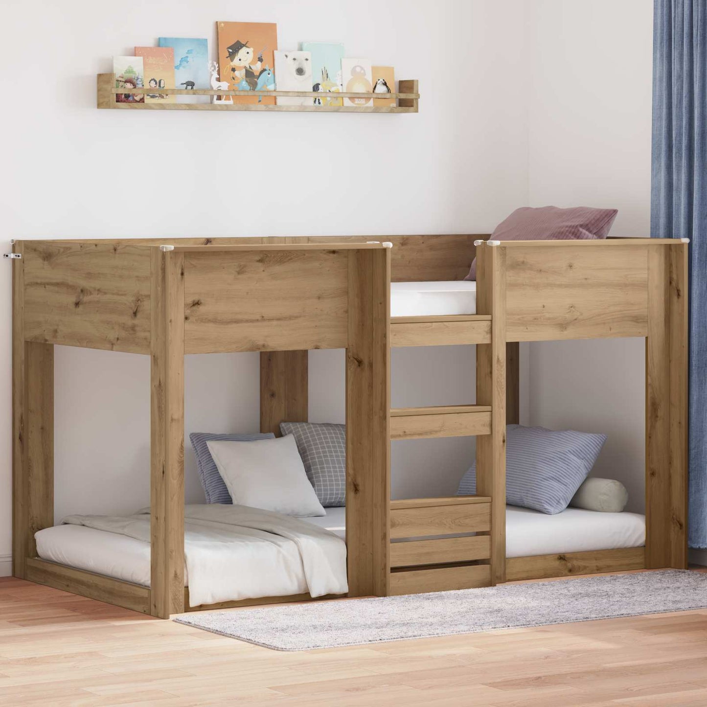 Bunk Bed for Kids Artisan Oak 80 x 200 cm Engineered Wood