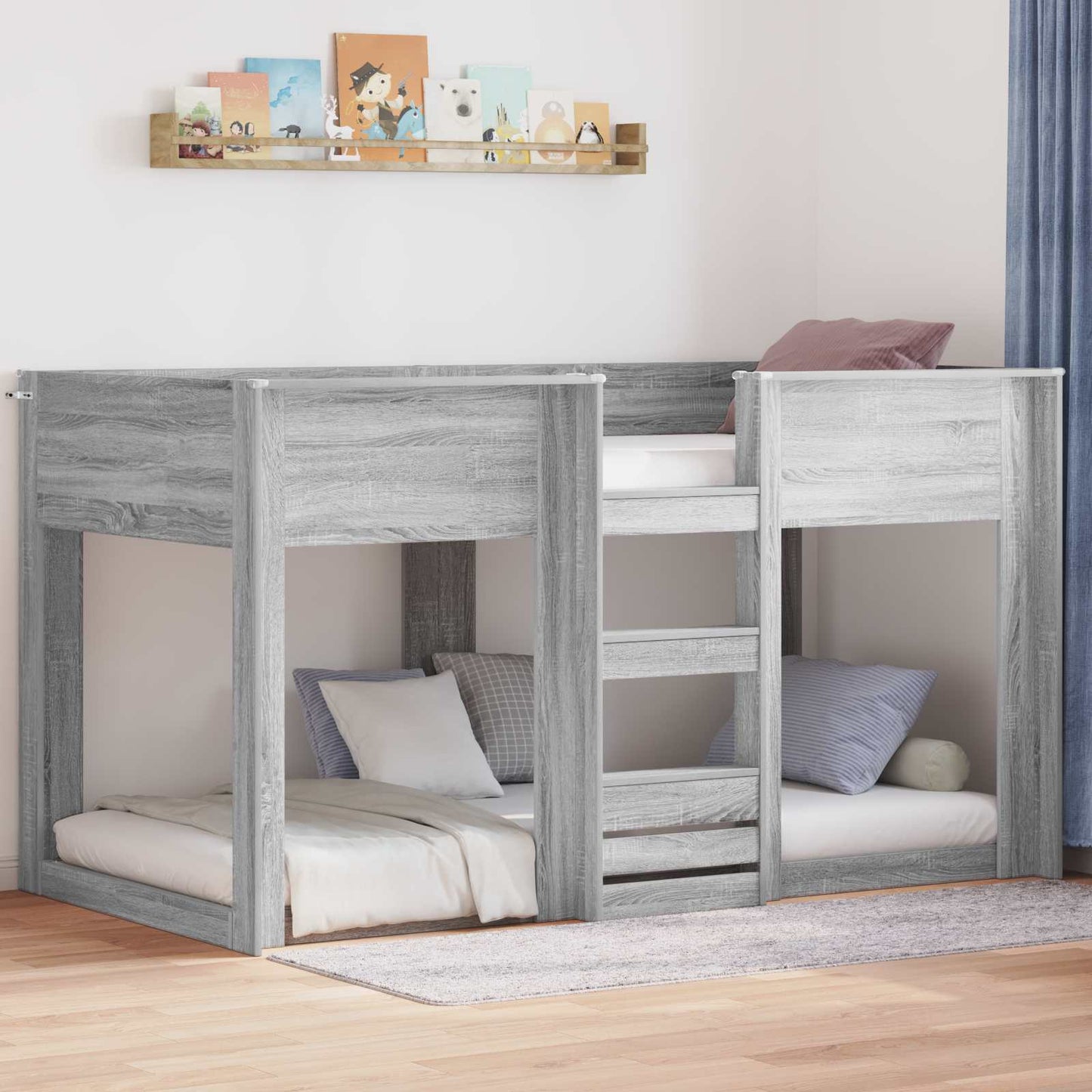 Bunk Bed for Kids Grey Sonoma 90 x 200 cm Engineered Wood